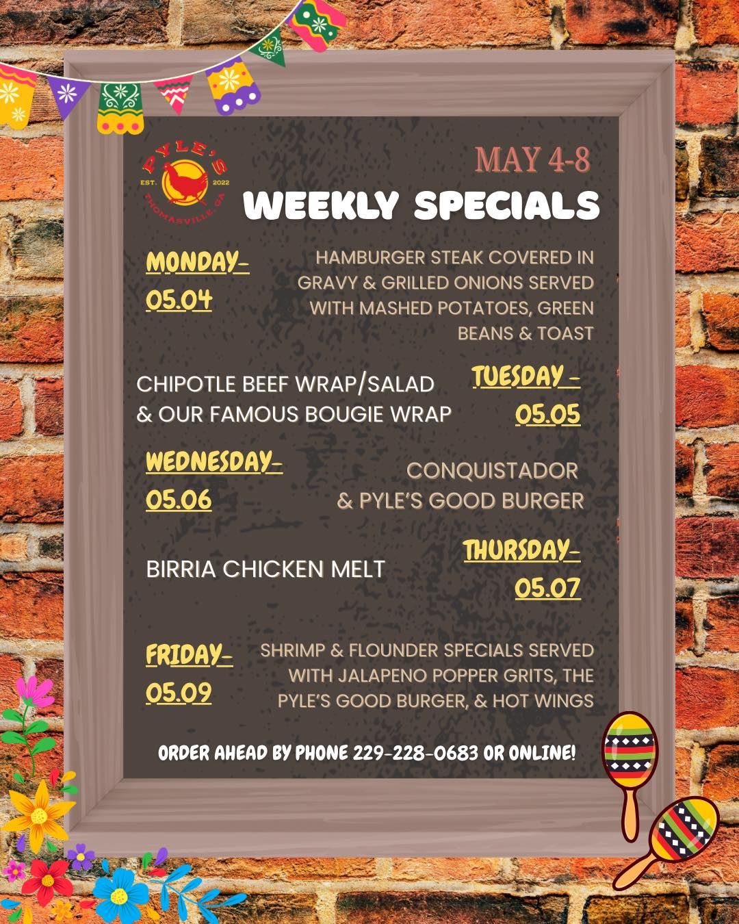 This week's specials at Pyle's Chicken Delite